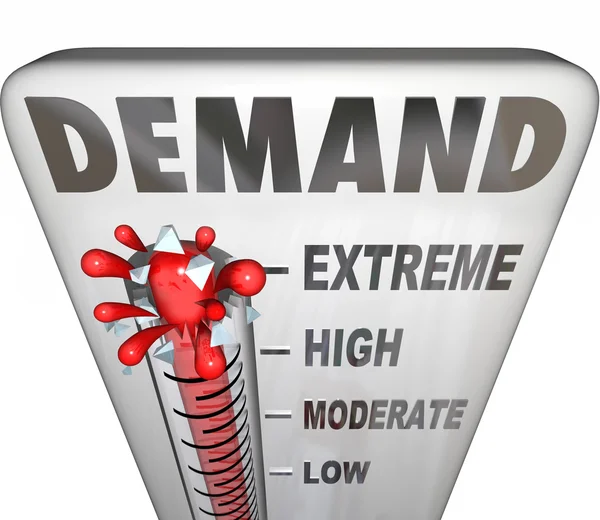 Demand word on a thermometer — Stock Photo, Image