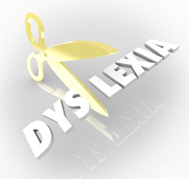 Dyslexia word in 3d letters