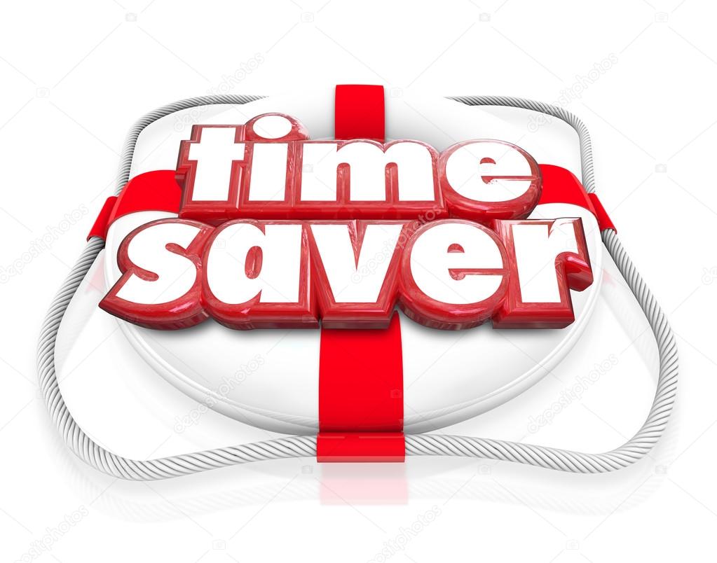 Time Saver words in 3d letters on a life preserver