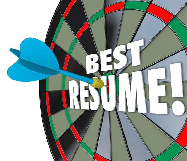 Best Resume 3d words on a dart board — Stock Photo, Image