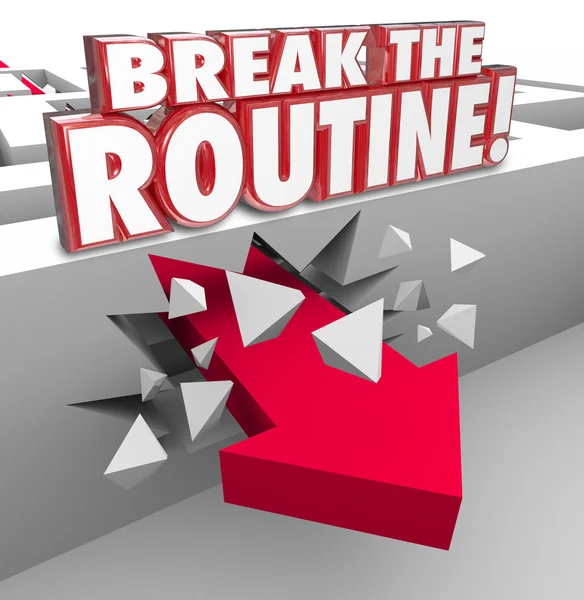 Break the Routine 3d word concept — Stock Photo, Image