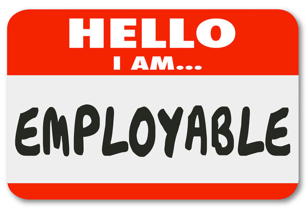 Hello I Am Employable words on nametag