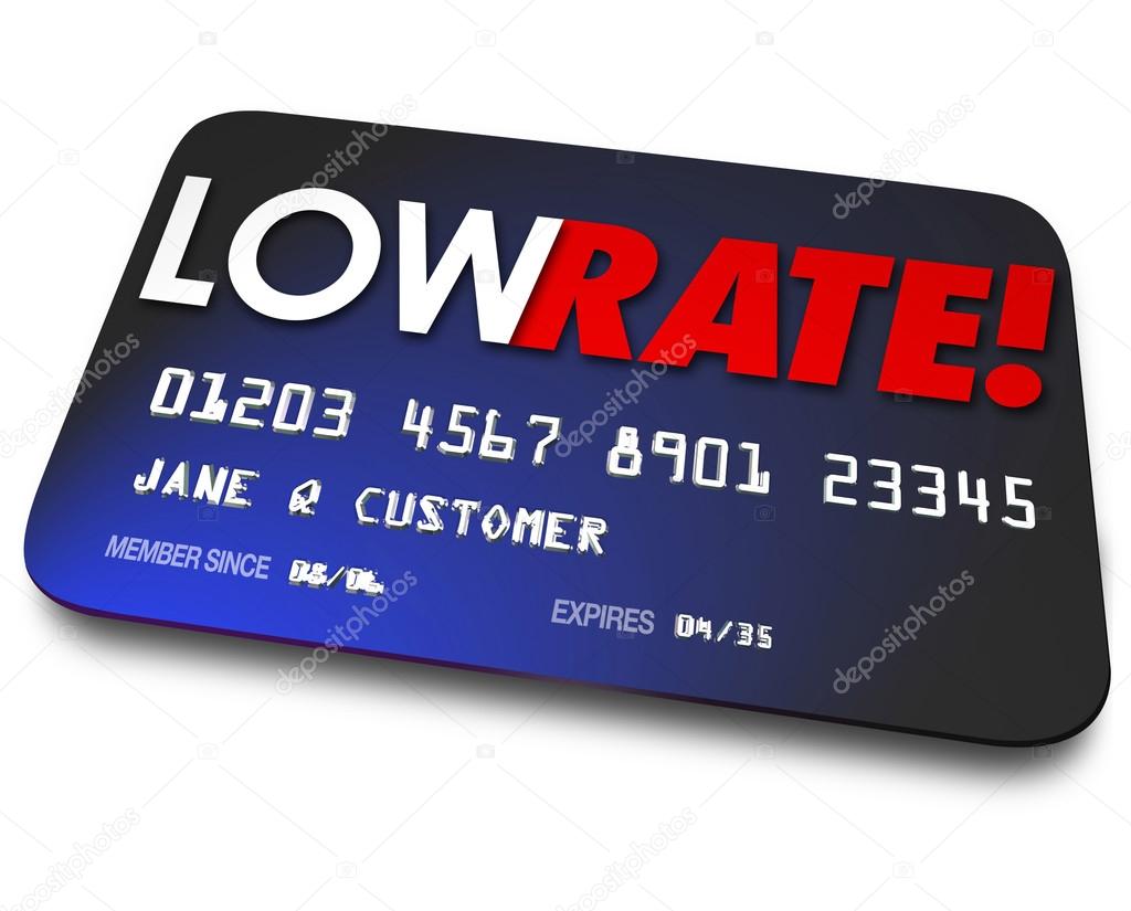 Low Rate words on a credit card
