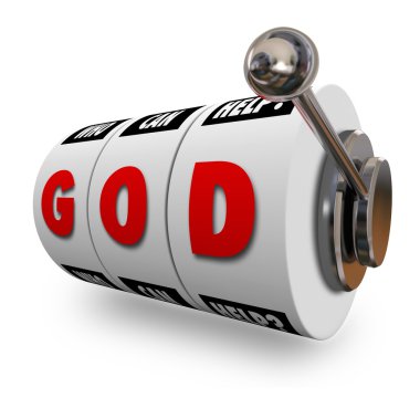 God letters on slot machine dials or wheels clipart