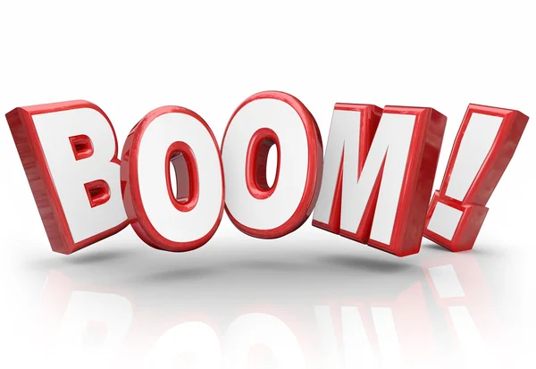 Boom word in 3d letters — Stock Photo, Image