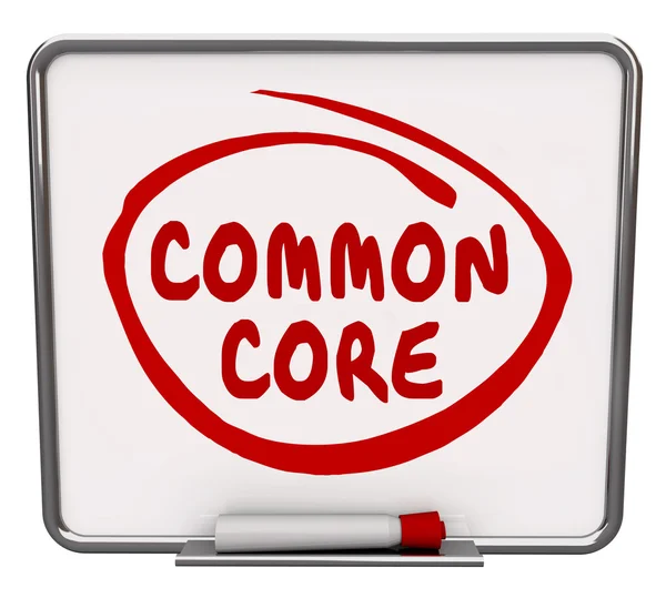 Common Core words written and circled by red pen — Stock Photo, Image