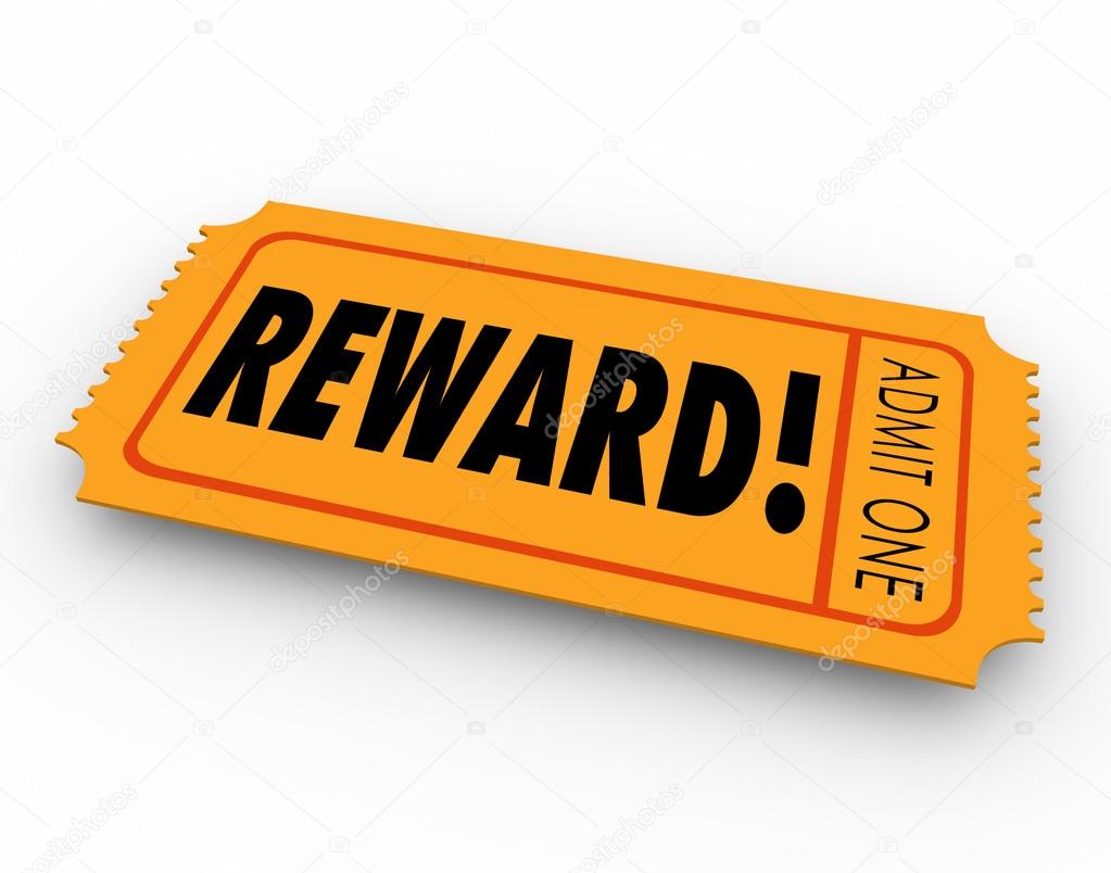 Reward word on a raffle or contest ticket