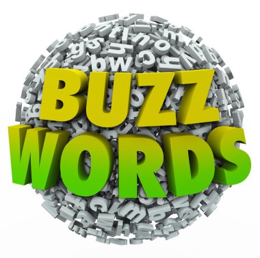Buzzwords 3d kelime üstünde bir top