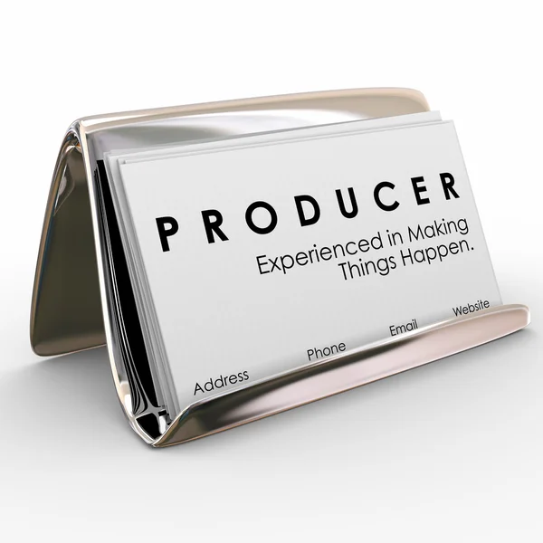 Producer experienced in making things happen words on business card — Stock Photo, Image