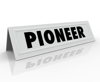 Pioneer word on a name tent card clipart