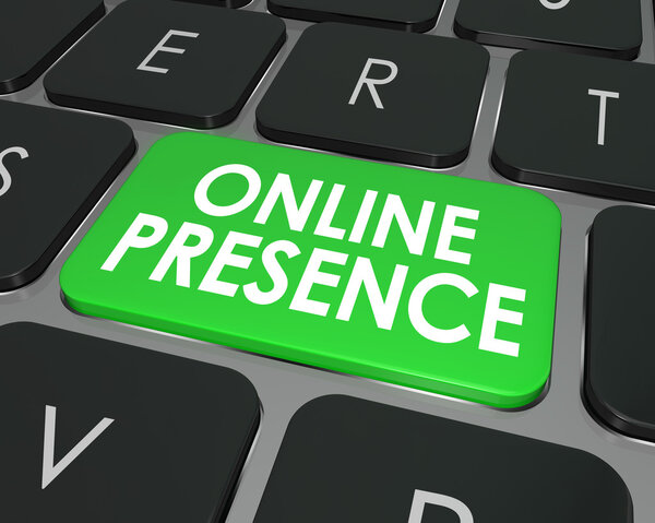 Online Presence words on a computer keyboard key