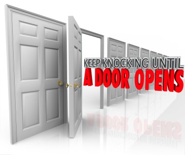 Bir kapı açılır kadar 3d kelime Knocking tutmak