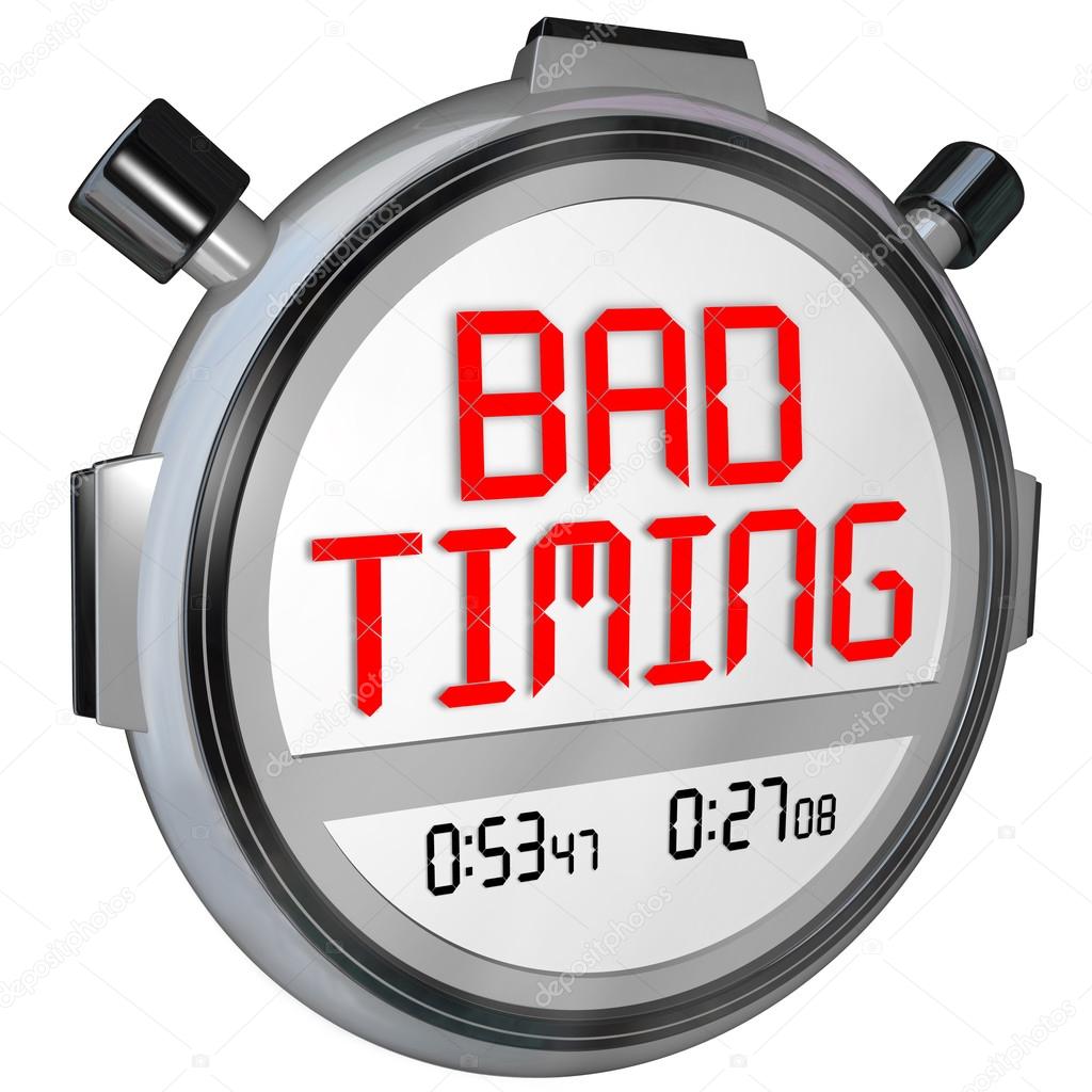 Bad Timing words on a stopwatch or timer