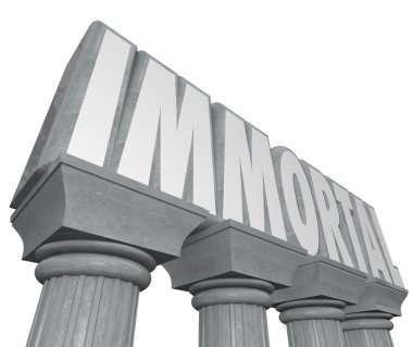 Immortal word on stone or marble columns clipart