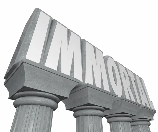 Immortal word on stone or marble columns — Stock Photo, Image