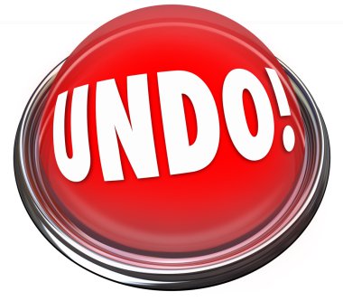 Undo word on a red button clipart
