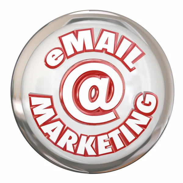 Email Marketing mots sur un bouton blanc brillant — Photo