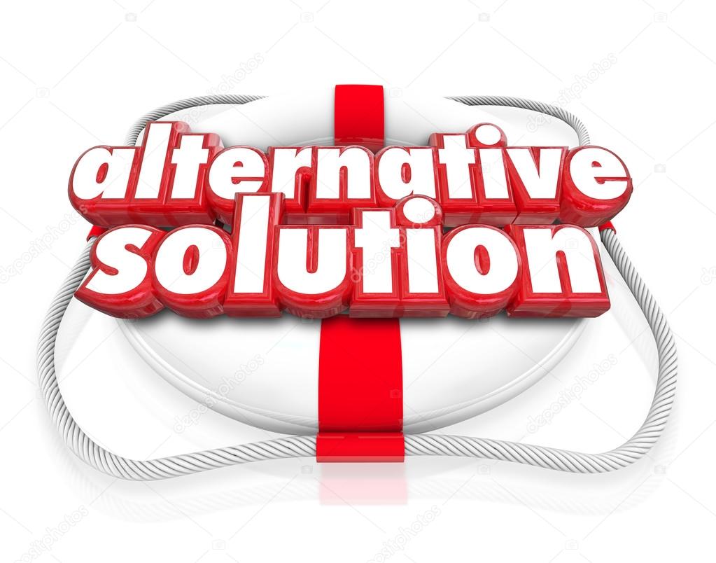 Alternative Solution words in red 3d letters