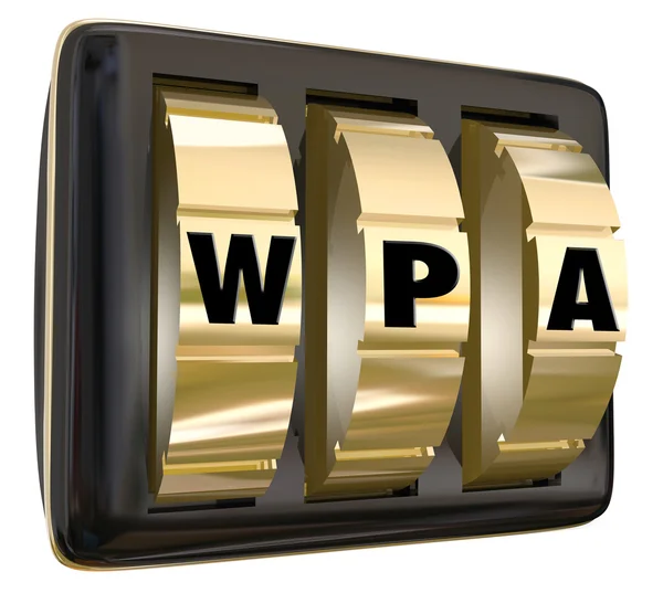 Letras WPA em mostradores de bloqueio de ouro — Fotografia de Stock