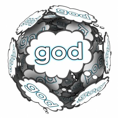 God word in thought clouds clipart