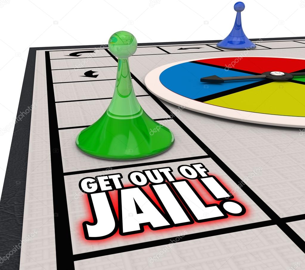 Get Out of Jail words on a board game