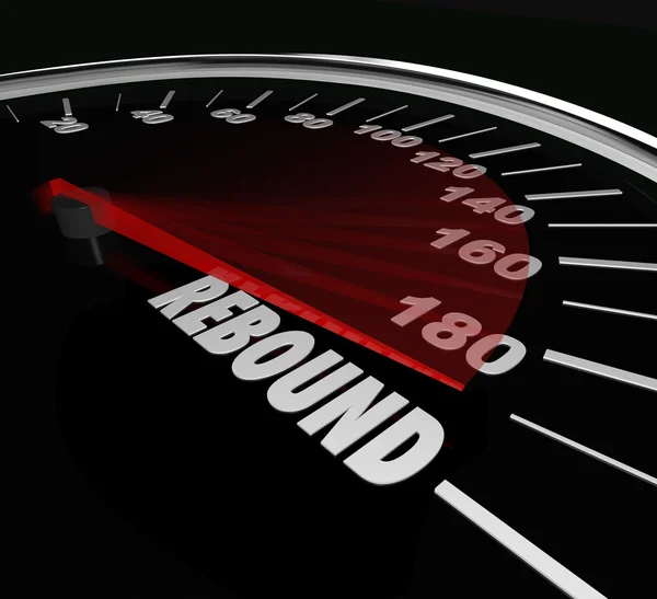 Rebound ord om en hastighetsmätare — Stockfoto