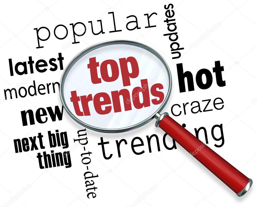 Top Trends words under a magnifying glass