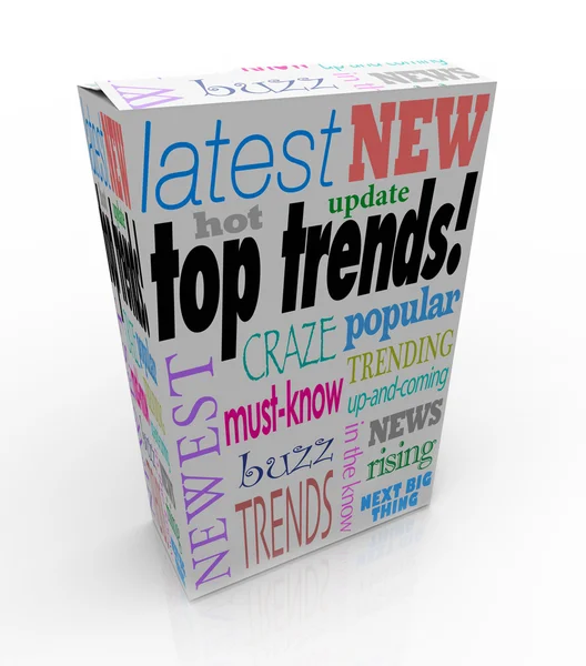 Top Tendances mots sur une boîte de produit 3d — Photo