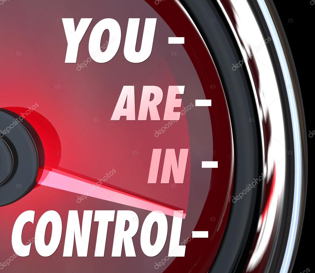 You Are in Control words on a speedometer