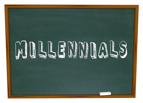 Millennials written on a school chalkboard — Stock Photo, Image