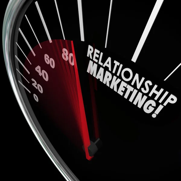 Relationship Marketing Speedometer — Φωτογραφία Αρχείου