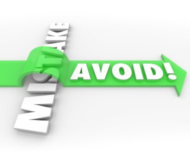 Avoid Mistake words in 3d letters clipart