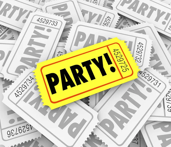 A jegyek meghívja Önt egy különleges születésnapi party szó — Stock Fotó
