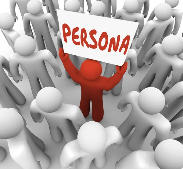 Persona Mann mit Schild — Stockfoto