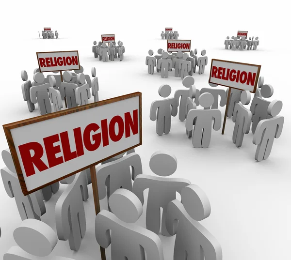 Religião Sinais Pessoas Reunindo — Fotografia de Stock