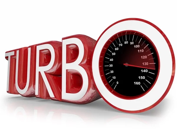 Turbo vermelho 3d palavra — Fotografia de Stock