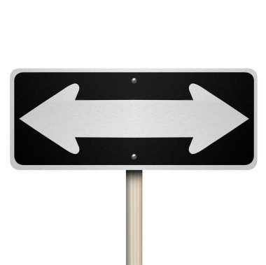 Two 2-Way Street Road Sign Options Choices Directions clipart