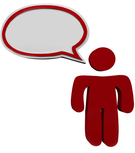 Speech Bubble Person Talking Speaking Man Red Cloud — Stock Photo, Image