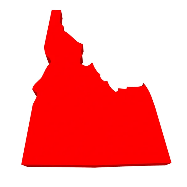 Idaho ID State USA Mapa 3d vermelho — Fotografia de Stock