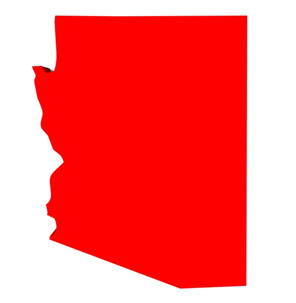 Arizona AZ Red USA 3d State Map — Stock Photo, Image