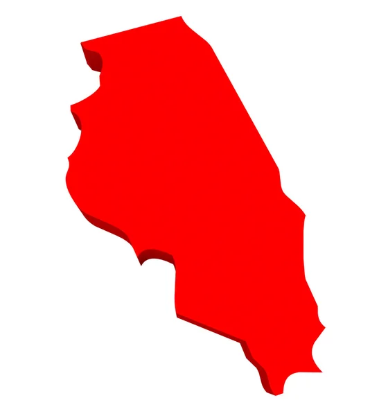 Illinois il röd 3d usa staten karta — Stockfoto