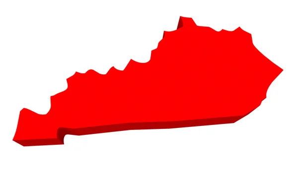 Kentucky KY State Red 3d Map — Stock Photo, Image