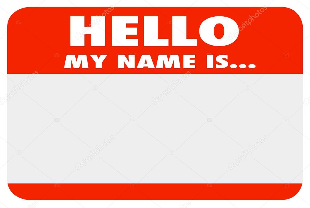 Hello My Name is Blank Blue Name Tag Sticker