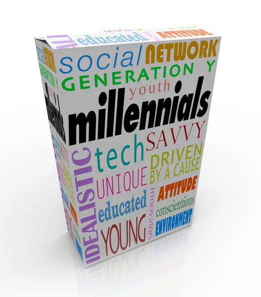 Millennials Product Box Package — Stock Photo, Image