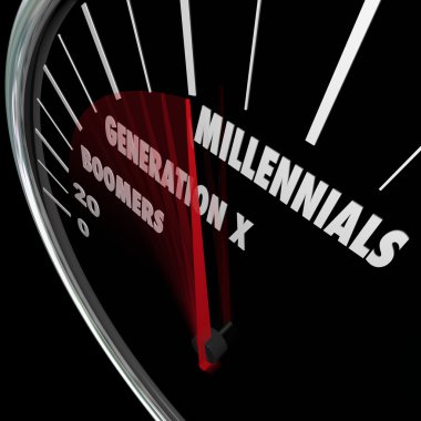 Millennials Generation X Baby Boomers clipart