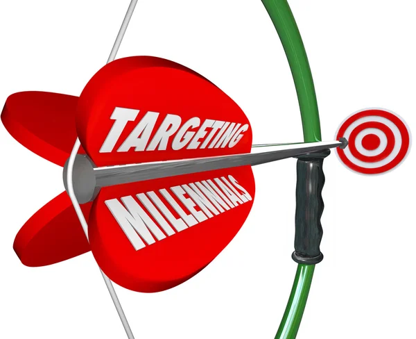 Targeting Millennials Bow Arrow — Zdjęcie stockowe