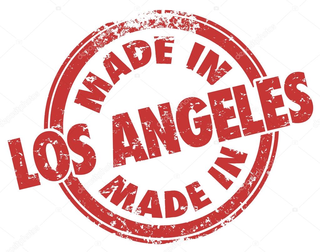 Made in Los Angeles words stamped in red ink