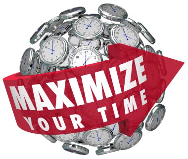 Your Time kelime bir küre çevresinde kırmızı bir ok üstünde en üst düzeye çıkarmak