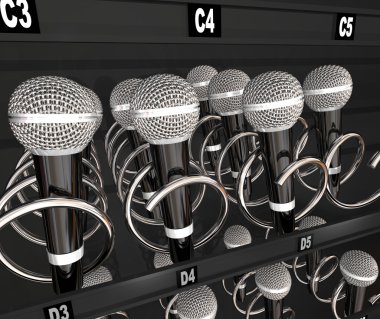 Microphones in a snack or vending machine clipart