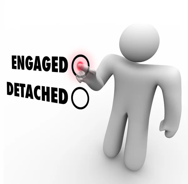 Engaged Vs Detached Person — Stok fotoğraf